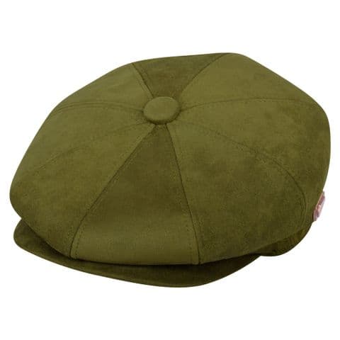Olive Suede baker boy hat