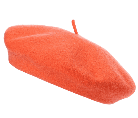 Orange wool beret hats
