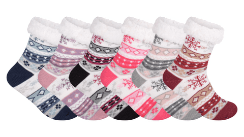 Padded thermal heat sherpa fluffy flake socks