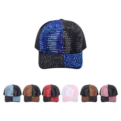 Patched Rhinestone Decor Baseball Cap
