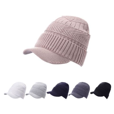 Peak beanie fur linned hat