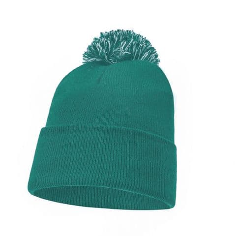 Plain Bottle Green Bobble Beanie Hat