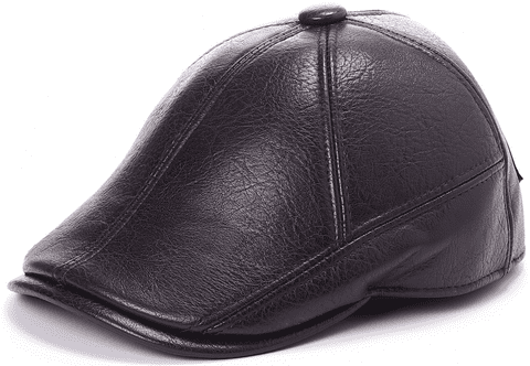 Plain Brown PU flat cap
