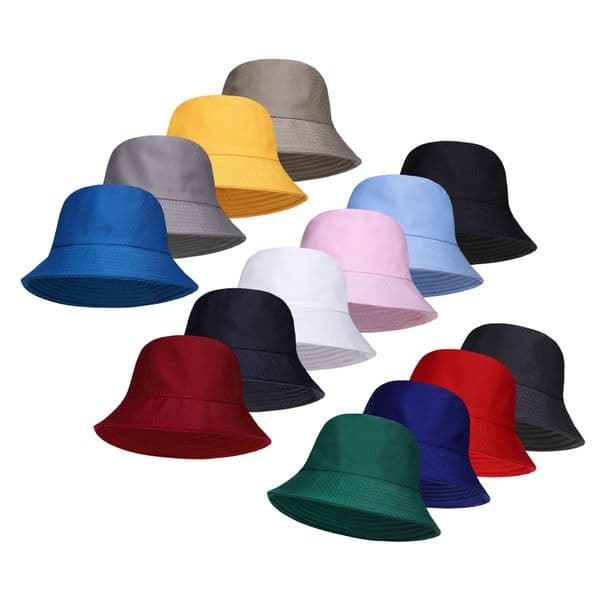 Plain cotton bucket hats