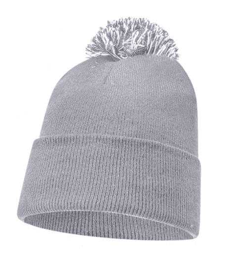 Plain Light Grey Bobble Beanie Hat