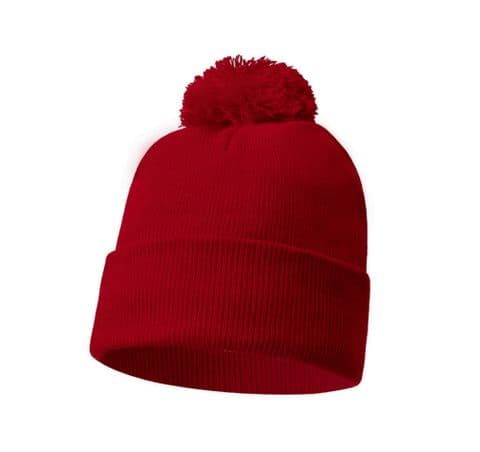 Plain Maroon Bobble Beanie Hat