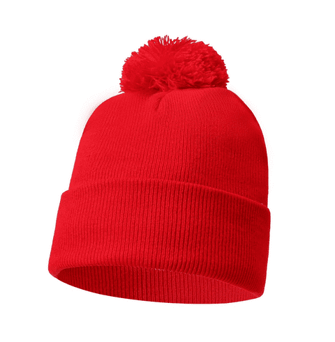 Plain Red Bobble Beanie Hat