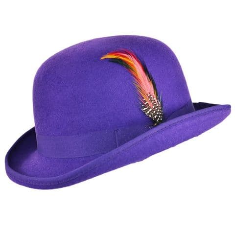 Purple Bowler Hat