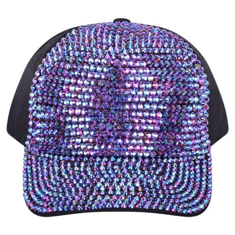 purple Rhinestone Decor Baseball Cap