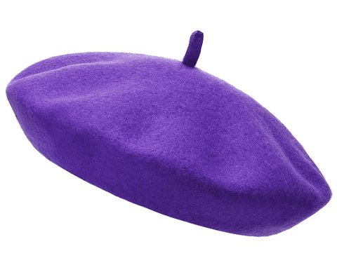 Purple wool beret hat