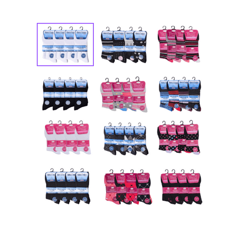 Random 20 Dozen mix Design Ladies & Gents diabetic socks