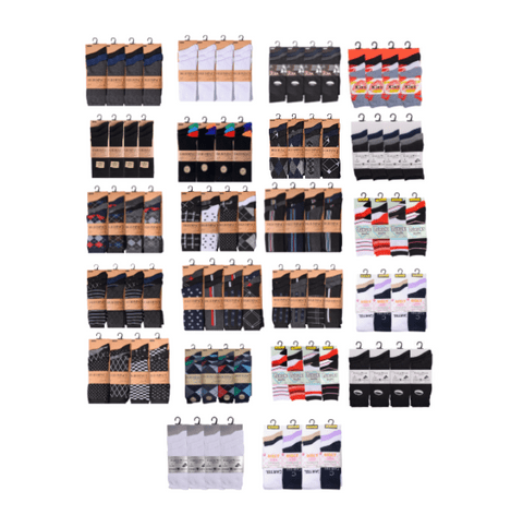 Random 30 Dozen Mix Design & Colour Ladies & Gents Suit Socks