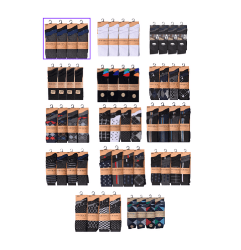 Random 30 Dozen Mix Design Gents Suit Socks