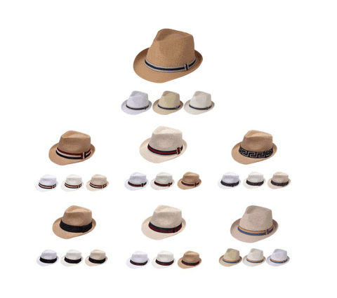 Random 50 Pcs mix design and size trilby hat
