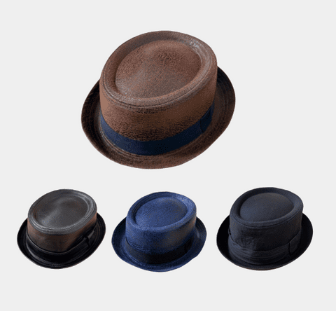 Random PU/Cotton 12 Pcs Mix Colour & Size Porkpie fashion hat