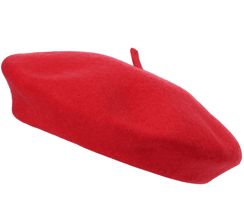Red wool beret hats