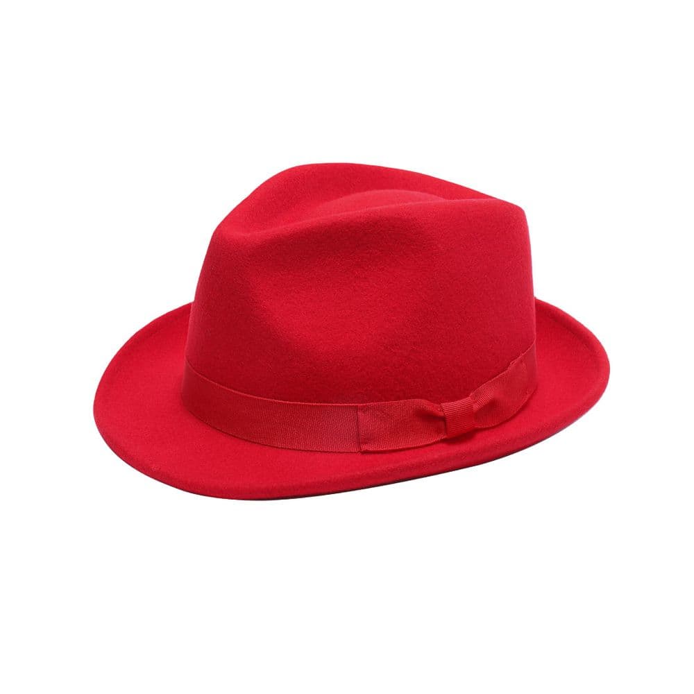 Red wool trilby hat - Main Image