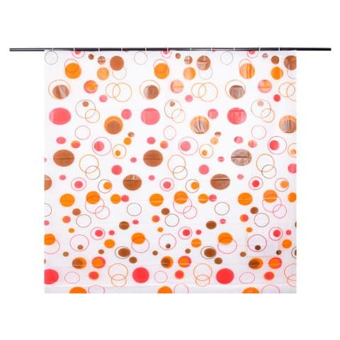 shower curtain orange circle style