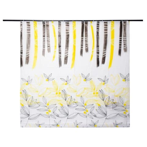 shower curtain yellow plant style