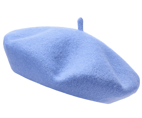 Sky blue wool beret hat