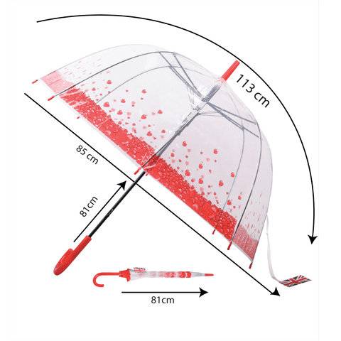 Small Red Heart Dome Umbrella