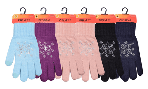 Snow rheinstone gloves