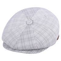 Summer Grey Check Baker Boy Hat