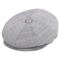 Summer Grey Check Baker Boy Hats