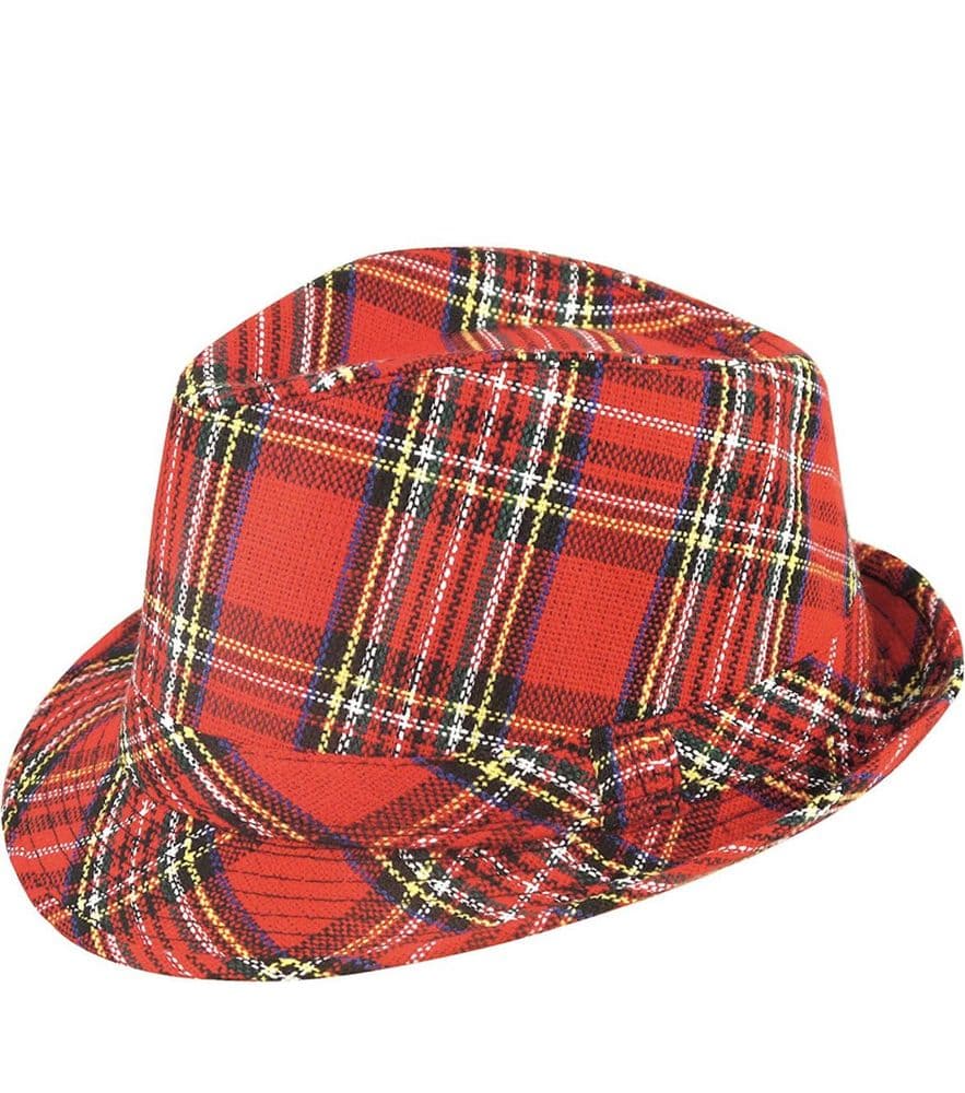 Tartan trilby hat