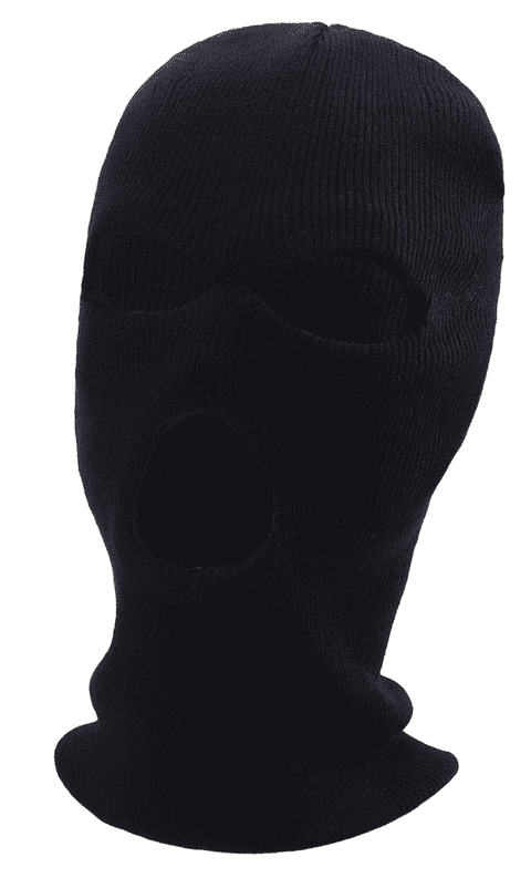 Three hole knitted black  balaclava