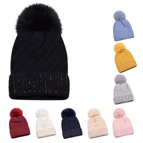 Twisted daimonte Pompom Beanie Hat 50 by £162.5 Normal Price £175