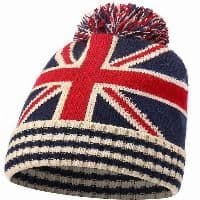 Union Jack Pom Pom Beanie hat
