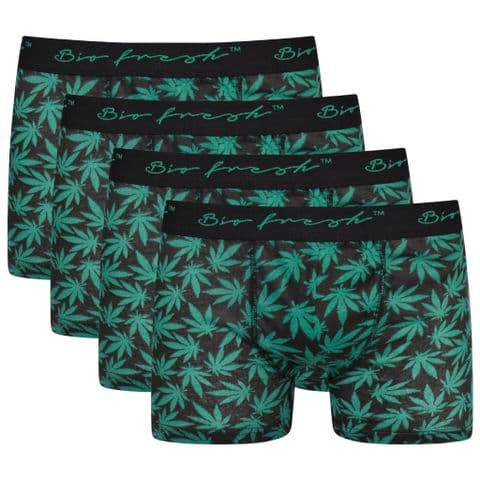 Viscose Black Ganja Leaves Men Boxer