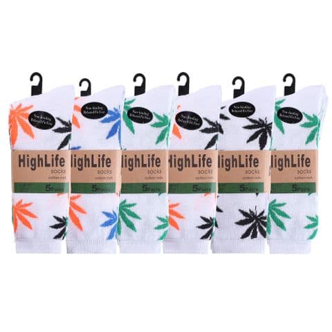 White leaf sport sock