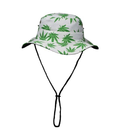 Wholesale Fisherman Ganja Green Leafs Hat