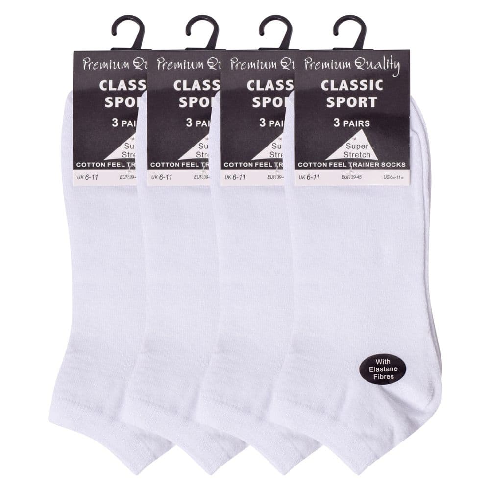 Wholesale Mens White trainer socks