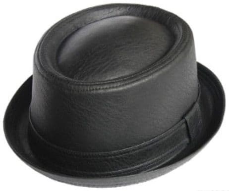 Wholesale PU leather look Porkpie fashion hat