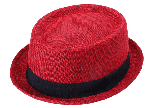 Wholesale Red Porkpie fashion hat
