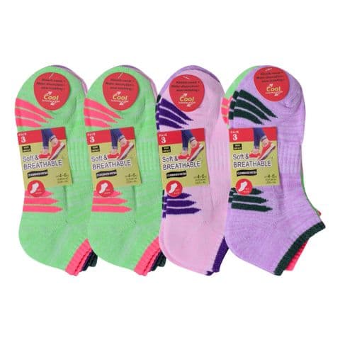 Women padded stripped sport gym socks