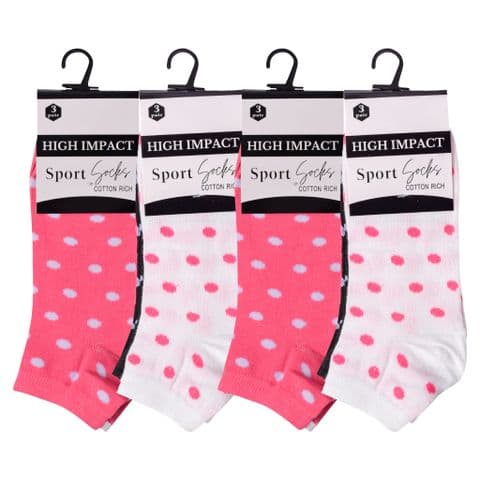 women polka bright socks