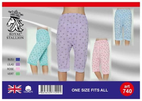 Women's Cotton Leaf Flowers Lace Bottom Shorts