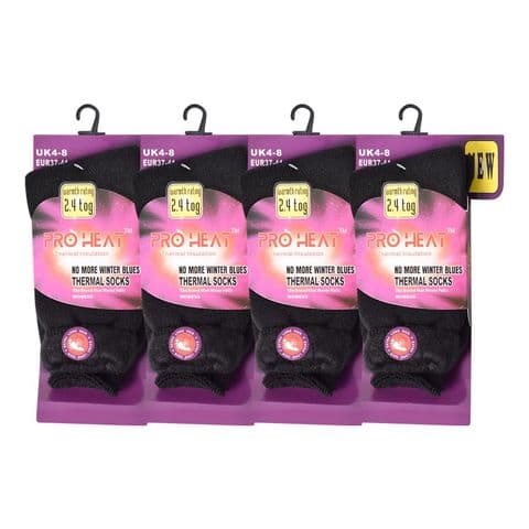 Womens black thermal heat Socks