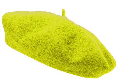Yellow wool beret hat