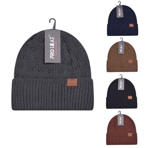 Zig zag thick Stripped fur inside Beanie Hat