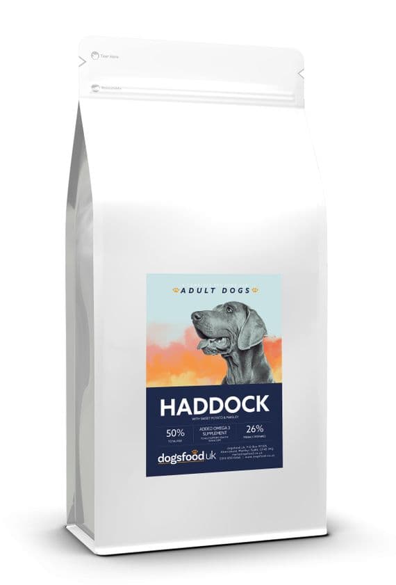 Grain Free Dog Food Haddock with Sweet Potato & Parsley Recipe