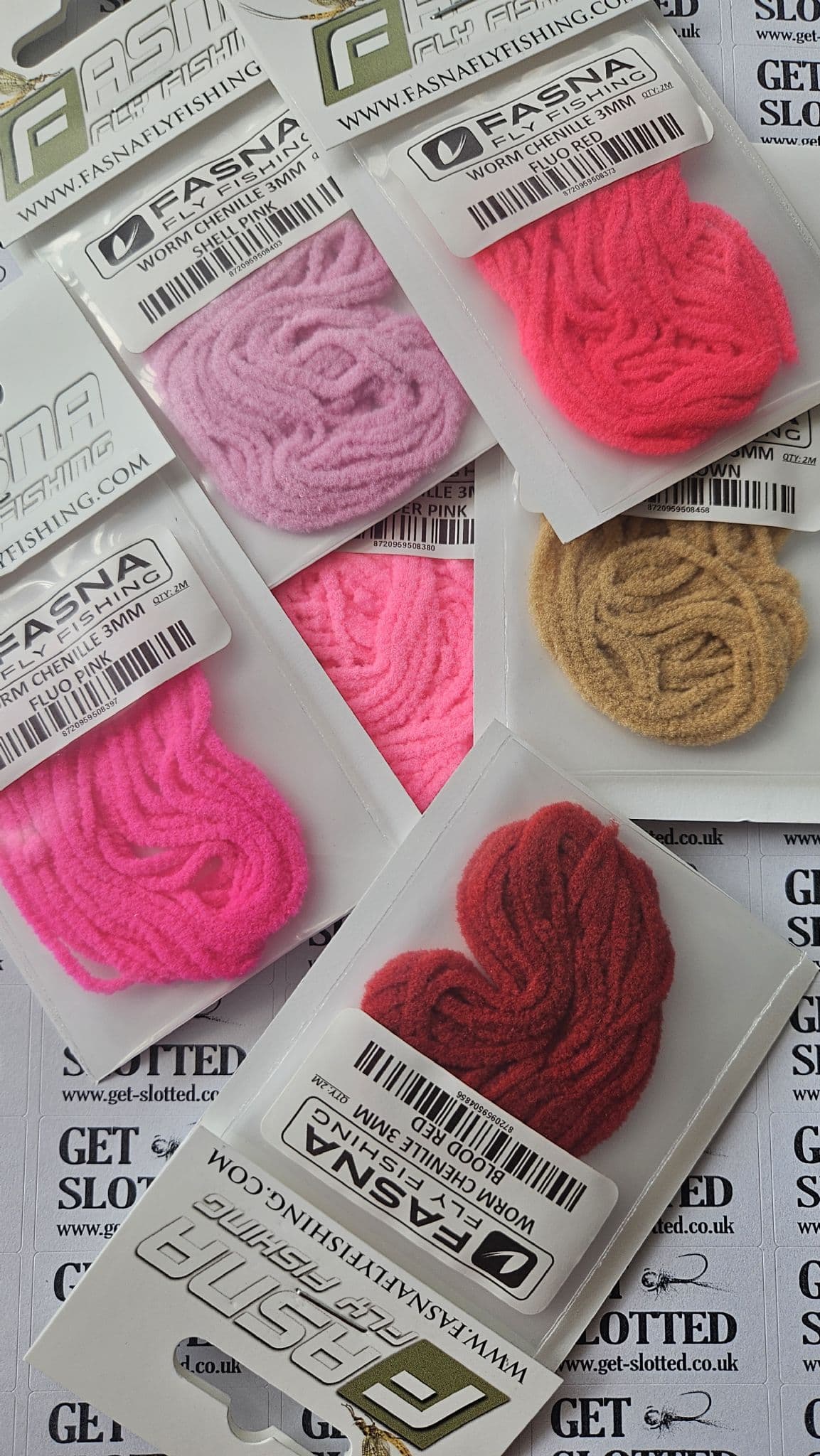 Fasna 3mm Worm Chenille Flo Pink