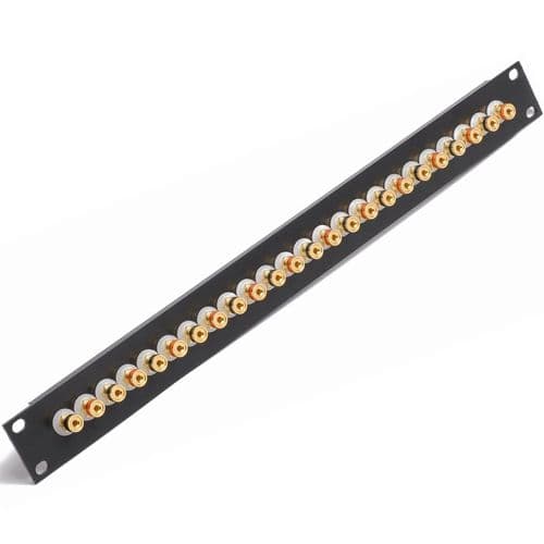 ACE 19" 1U Rack Panel 24 x Gold 4mm Binding Post