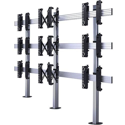 B-Tech System X Universal Bolt Down 3x3 Videowall Stand For 46 - 55in Screens