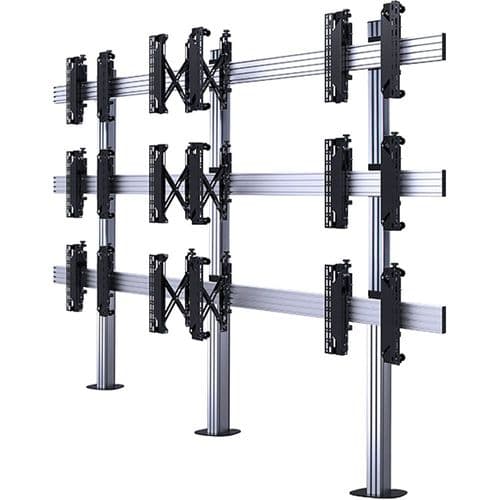 B-Tech System X Universal Bolt Down 3x3 Videowall Stand For 60in Screens
