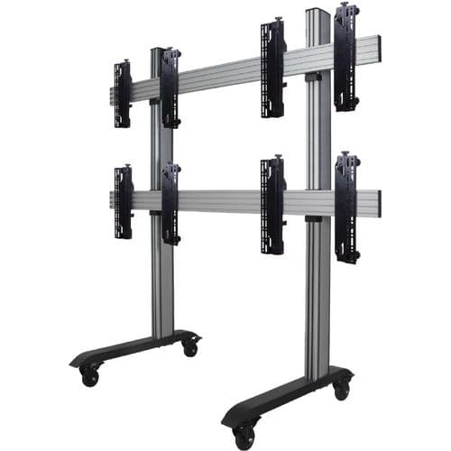 B-Tech System X Universal Mobile 2x2 Videowall Stand For 46 - 60in Screens